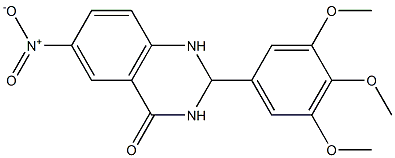 6-nitro-2-(3,4,5-trimethoxyphenyl)-1,2,3,4-tetrahydroquinazolin-4-one Struktur