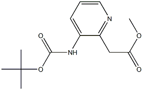 (3-tert-Butoxycarbonylamino-pyridin-2-yl)-acetic acid methyl ester Struktur