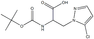 3-(5-chloro-1H-pyrazol-1-yl)-2-(tert-butoxycarbonylamino)propanoic acid Struktur