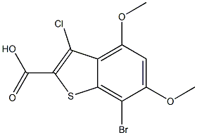 7-bromo-3-chloro-4,6-dimethoxybenzo[b]thiophene-2-carboxylic acid Struktur