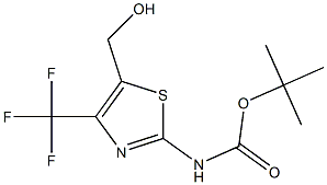 tert-butyl 5-(hydroxymethyl)-4-(trifluoromethyl)thiazol-2-ylcarbamate Struktur