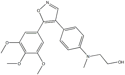 2-(methyl(4-(5-(3,4,5-trimethoxyphenyl)isoxazol-4-yl)phenyl)amino)ethanol Struktur