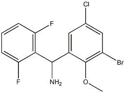 (3-bromo-5-chloro-2-methoxyphenyl)(2,6-difluorophenyl)methanamine Struktur