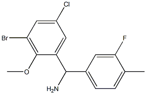 (3-bromo-5-chloro-2-methoxyphenyl)(3-fluoro-4-methylphenyl)methanamine Struktur