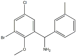 (3-bromo-5-chloro-2-methoxyphenyl)(3-methylphenyl)methanamine Struktur