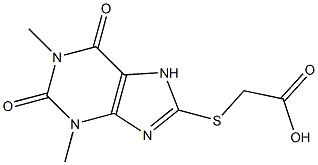 [(1,3-dimethyl-2,6-dioxo-2,3,6,7-tetrahydro-1H-purin-8-yl)thio]acetic acid Struktur