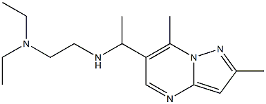 [2-(diethylamino)ethyl](1-{2,7-dimethylpyrazolo[1,5-a]pyrimidin-6-yl}ethyl)amine Struktur