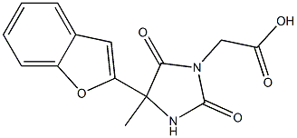 [4-(1-benzofuran-2-yl)-4-methyl-2,5-dioxoimidazolidin-1-yl]acetic acid Struktur