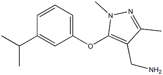 {1,3-dimethyl-5-[3-(propan-2-yl)phenoxy]-1H-pyrazol-4-yl}methanamine Struktur