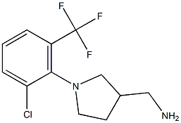 {1-[2-chloro-6-(trifluoromethyl)phenyl]pyrrolidin-3-yl}methanamine Struktur