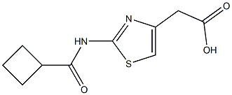 {2-[(cyclobutylcarbonyl)amino]-1,3-thiazol-4-yl}acetic acid Struktur