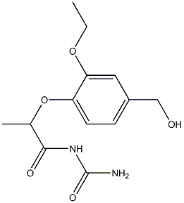 {2-[2-ethoxy-4-(hydroxymethyl)phenoxy]propanoyl}urea Struktur