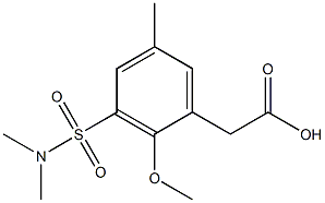 {3-[(dimethylamino)sulfonyl]-2-methoxy-5-methylphenyl}acetic acid Struktur