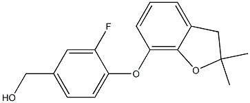 {4-[(2,2-dimethyl-2,3-dihydro-1-benzofuran-7-yl)oxy]-3-fluorophenyl}methanol Struktur