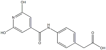 {4-[(2,6-dihydroxyisonicotinoyl)amino]phenyl}acetic acid Struktur