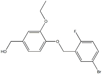 {4-[(5-bromo-2-fluorophenyl)methoxy]-3-ethoxyphenyl}methanol Struktur