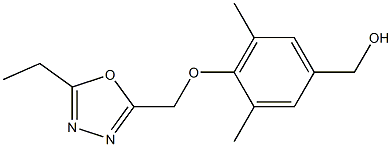 {4-[(5-ethyl-1,3,4-oxadiazol-2-yl)methoxy]-3,5-dimethylphenyl}methanol Struktur