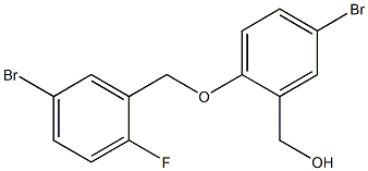 {5-bromo-2-[(5-bromo-2-fluorophenyl)methoxy]phenyl}methanol Struktur