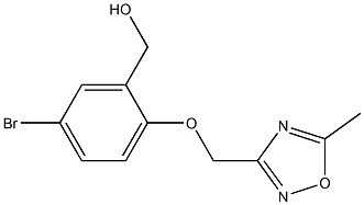 {5-bromo-2-[(5-methyl-1,2,4-oxadiazol-3-yl)methoxy]phenyl}methanol Struktur