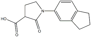 1-(2,3-dihydro-1H-inden-5-yl)-2-oxopyrrolidine-3-carboxylic acid Struktur