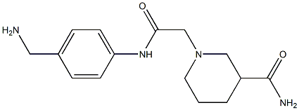 1-(2-{[4-(aminomethyl)phenyl]amino}-2-oxoethyl)piperidine-3-carboxamide Struktur