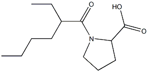 1-(2-ethylhexanoyl)pyrrolidine-2-carboxylic acid Struktur