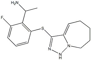 1-(2-fluoro-6-{5H,6H,7H,8H,9H-[1,2,4]triazolo[3,4-a]azepin-3-ylsulfanyl}phenyl)ethan-1-amine Struktur