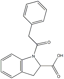 1-(2-phenylacetyl)-2,3-dihydro-1H-indole-2-carboxylic acid Struktur