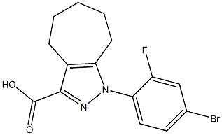 1-(4-bromo-2-fluorophenyl)-1,4,5,6,7,8-hexahydrocyclohepta[c]pyrazole-3-carboxylic acid Struktur