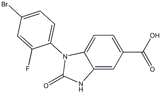 1-(4-bromo-2-fluorophenyl)-2-oxo-2,3-dihydro-1H-1,3-benzodiazole-5-carboxylic acid Struktur