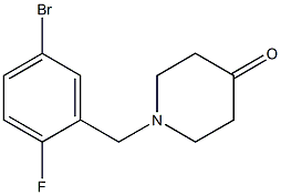 1-(5-bromo-2-fluorobenzyl)piperidin-4-one Struktur