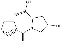 1-(bicyclo[2.2.1]hept-5-en-2-ylcarbonyl)-4-hydroxypyrrolidine-2-carboxylic acid Struktur