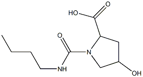 1-(butylcarbamoyl)-4-hydroxypyrrolidine-2-carboxylic acid Struktur