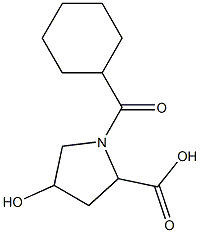 1-(cyclohexylcarbonyl)-4-hydroxypyrrolidine-2-carboxylic acid Struktur