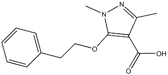 1,3-dimethyl-5-(2-phenylethoxy)-1H-pyrazole-4-carboxylic acid Struktur