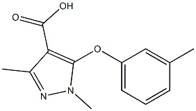 1,3-dimethyl-5-(3-methylphenoxy)-1H-pyrazole-4-carboxylic acid Struktur