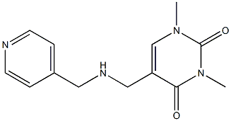 1,3-dimethyl-5-{[(pyridin-4-ylmethyl)amino]methyl}-1,2,3,4-tetrahydropyrimidine-2,4-dione Struktur