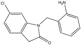 1-[(2-aminophenyl)methyl]-6-chloro-2,3-dihydro-1H-indol-2-one Struktur