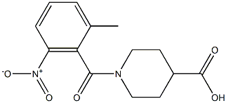 1-[(2-methyl-6-nitrophenyl)carbonyl]piperidine-4-carboxylic acid Struktur