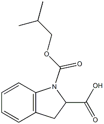 1-[(2-methylpropoxy)carbonyl]-2,3-dihydro-1H-indole-2-carboxylic acid Struktur