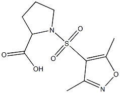 1-[(3,5-dimethyl-1,2-oxazole-4-)sulfonyl]pyrrolidine-2-carboxylic acid Struktur