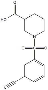 1-[(3-cyanobenzene)sulfonyl]piperidine-3-carboxylic acid Struktur