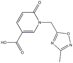 1-[(3-methyl-1,2,4-oxadiazol-5-yl)methyl]-6-oxo-1,6-dihydropyridine-3-carboxylic acid Struktur