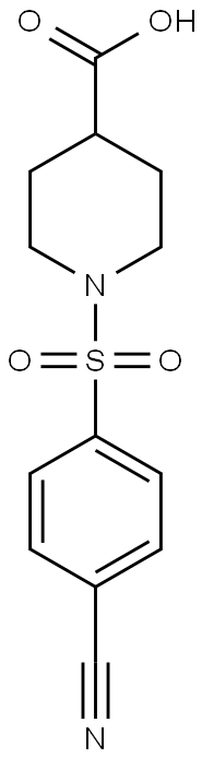 1-[(4-cyanobenzene)sulfonyl]piperidine-4-carboxylic acid Struktur