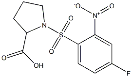 1-[(4-fluoro-2-nitrobenzene)sulfonyl]pyrrolidine-2-carboxylic acid Struktur