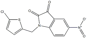 1-[(5-chlorothiophen-2-yl)methyl]-5-nitro-2,3-dihydro-1H-indole-2,3-dione Struktur