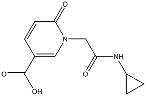 1-[(cyclopropylcarbamoyl)methyl]-6-oxo-1,6-dihydropyridine-3-carboxylic acid Struktur