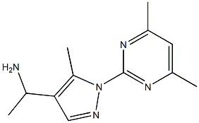 1-[1-(4,6-dimethylpyrimidin-2-yl)-5-methyl-1H-pyrazol-4-yl]ethan-1-amine Struktur