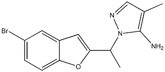 1-[1-(5-bromo-1-benzofuran-2-yl)ethyl]-4-methyl-1H-pyrazol-5-amine Struktur