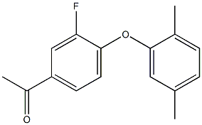 1-[4-(2,5-dimethylphenoxy)-3-fluorophenyl]ethan-1-one Struktur